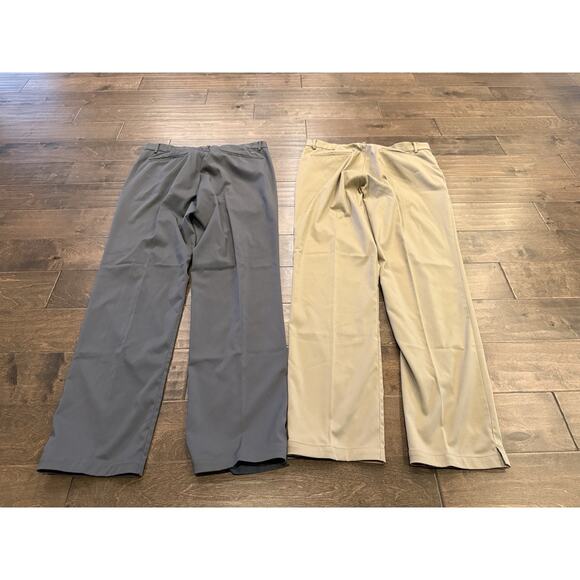 Lot Of 2 Nike Golf Mens Gray Tan Dri-Fit Straight Pants Size 34x34 833194 - Picture 3 of 11